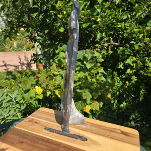 Dekorative handgefertigte Steinskulptur mit Ammoniten und Orthoceren (Fossilien) – 40x10x8cm - Nr. 70