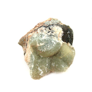 Epidot Kristall Stufe mit Prehnit aus Marokko, ideales Sammlerstück, natürliche Struktur, Mineralien Kristall 8x7x4 cm, Selbstliebe, Erholung