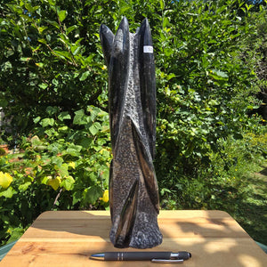 Geschliffene Freiform (Turm) mit Ammoniten und Orthoceras – 33x9x7cm - Nr. 53