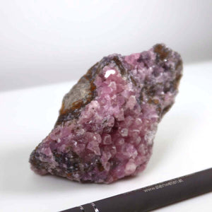 Raw Kobalt Calcit mineral from Morocco, showcasing vibrant pink crystals, rough texture, and unique cobalt influence, perfect for collectors.
