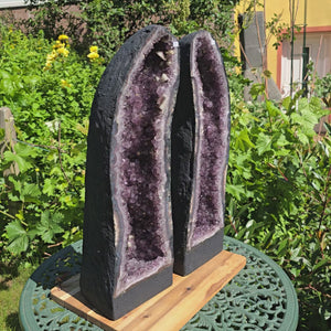 Amethystdrusen Paar – Amethyst Geoden Paar – Frieden und Harmonie – UNIKAT Nr. 194