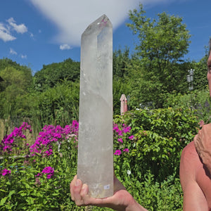 Bergkristall, Quarz, Obelisk geschliffen - 44x9x9 cm - Nr 25
