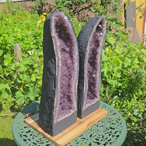 Amethystdrusen Paar – Amethyst Geoden Paar – Frieden und Harmonie – UNIKAT Nr. 194