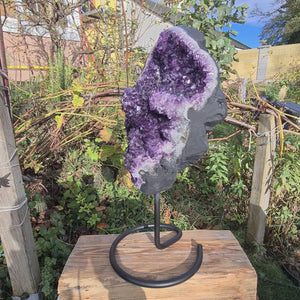 Uruguay Amethyst Drusen sehr intensive, dunkle Farbe! (AA-Qualität) Nr. 52, hochwertiger Amethyst mit regelmäßigem Kristallwuchs