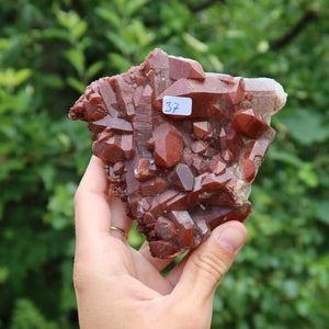 Seltene Hämatit Quarz Bergkristall Stufe (Eisenquarz) 10x10x4cm Marokko Nr. 37