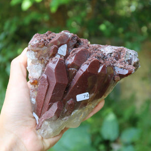 Seltene Hämatit Quarz Bergkristall Stufe (Eisenquarz) 14x13x8cm Marokko Nr. 74