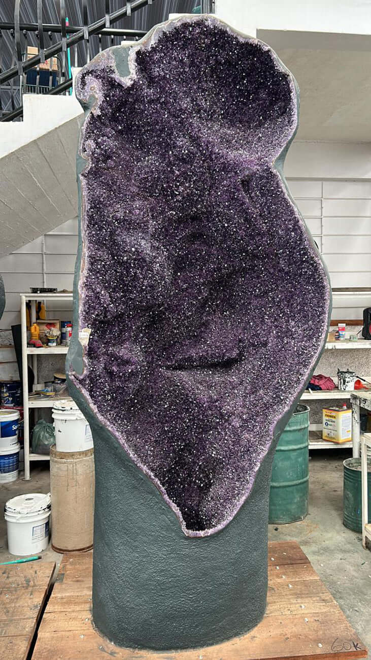 Uruguay Amethyst Drusen sehr intensive, dunkle Farbe! (AA-Qualität) Nr. 498 - beeindruckende, funkelnde Geode.